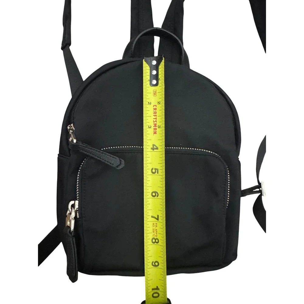 Kate Spade Black Nylon Mini‎ Backpack Spade Logo Zip Front Pocket